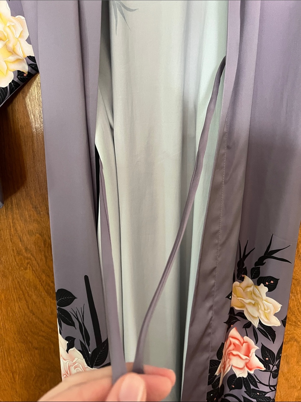 BLUSH ROSE LONG KIMONO ROBE - Picture 3 of 13